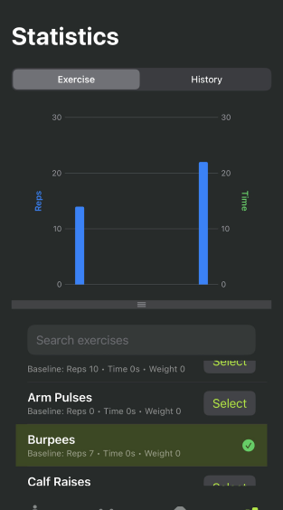 Exercise library screen