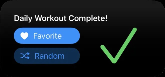 Lock screen widgets showing workout progress