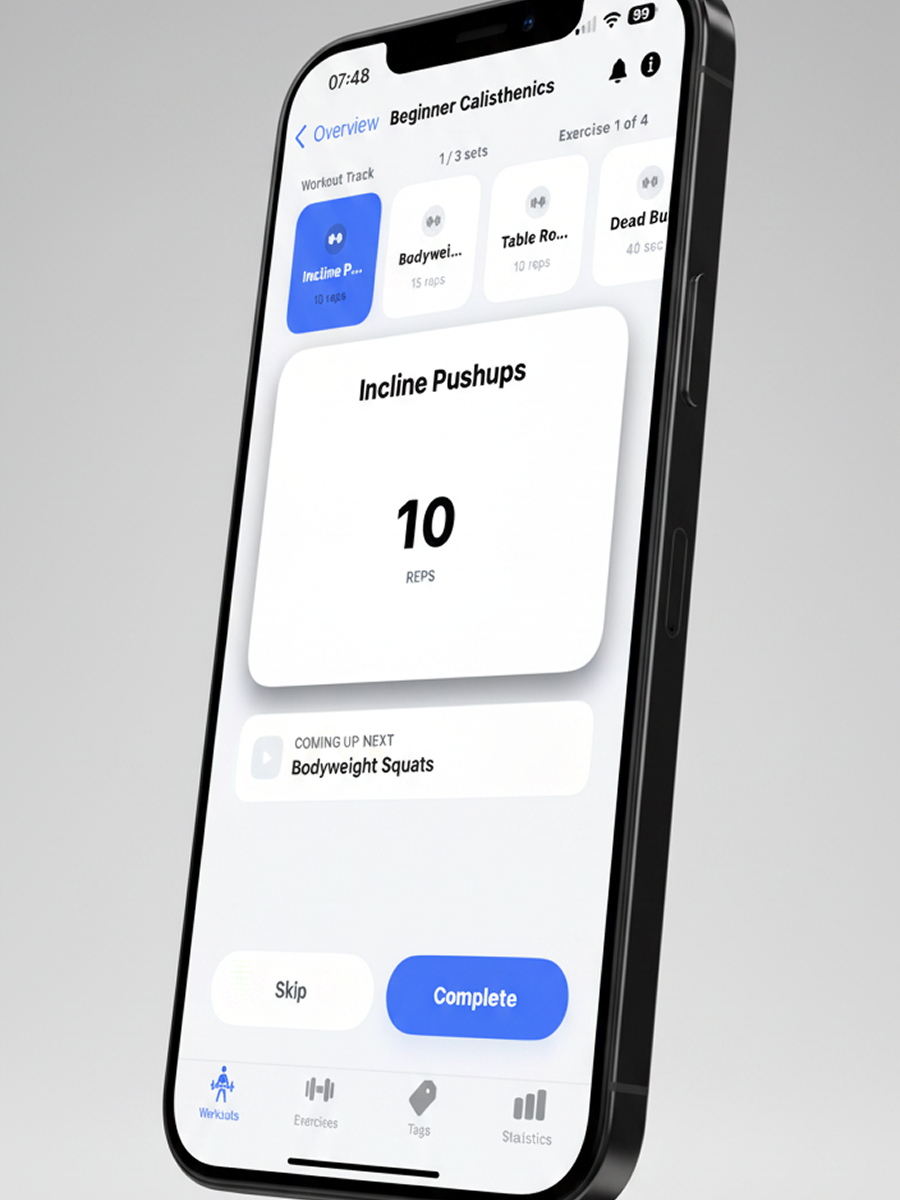 Perform workout screen