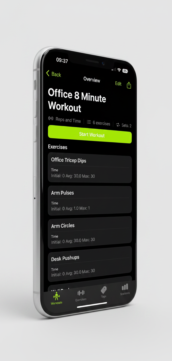 ADHD workout app preview on iPhone